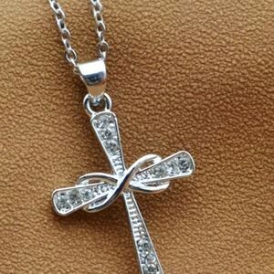 Dazzling Silver Cross Necklace